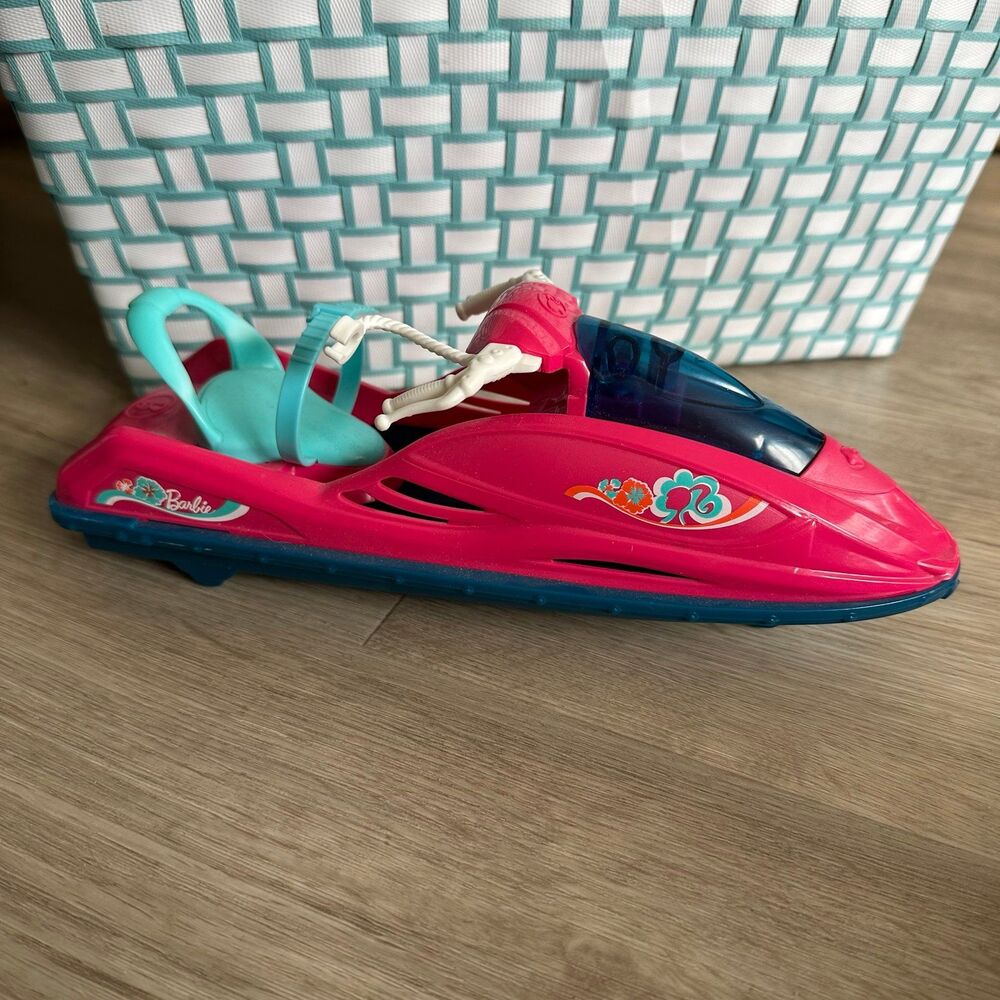 Barbie Pink and Blue Wave Runner Jet Ski Toy 2014 Mattel